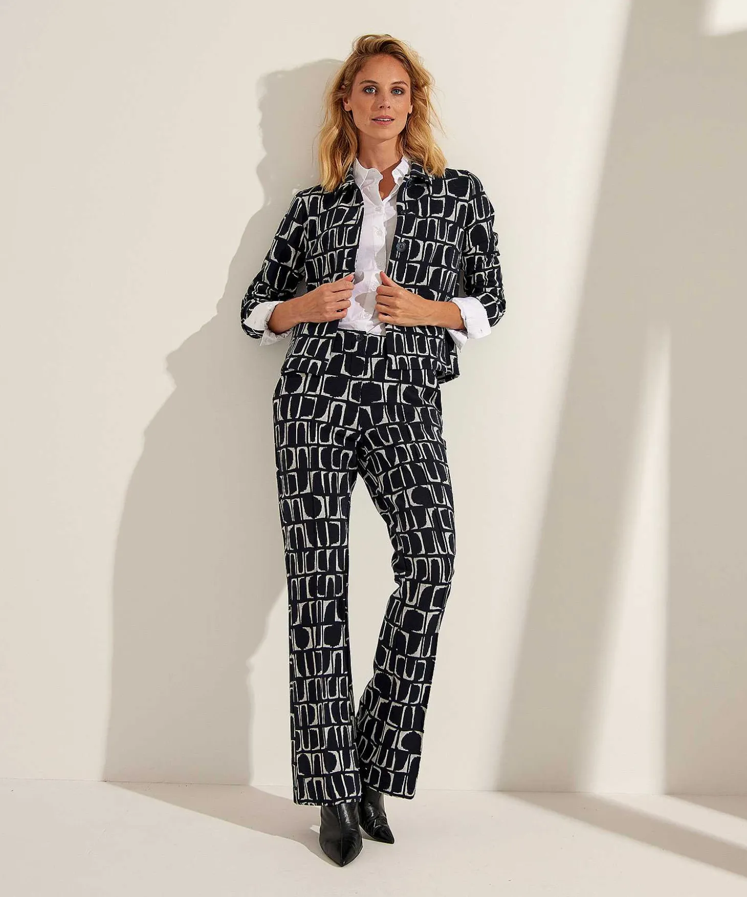 Pantalones De Pernera Ancha Kyra Con Estampado Geometrico Dipper