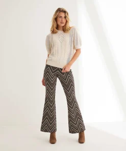 Pantalones Mac Jeans Bootcut Jacquard Zigzag