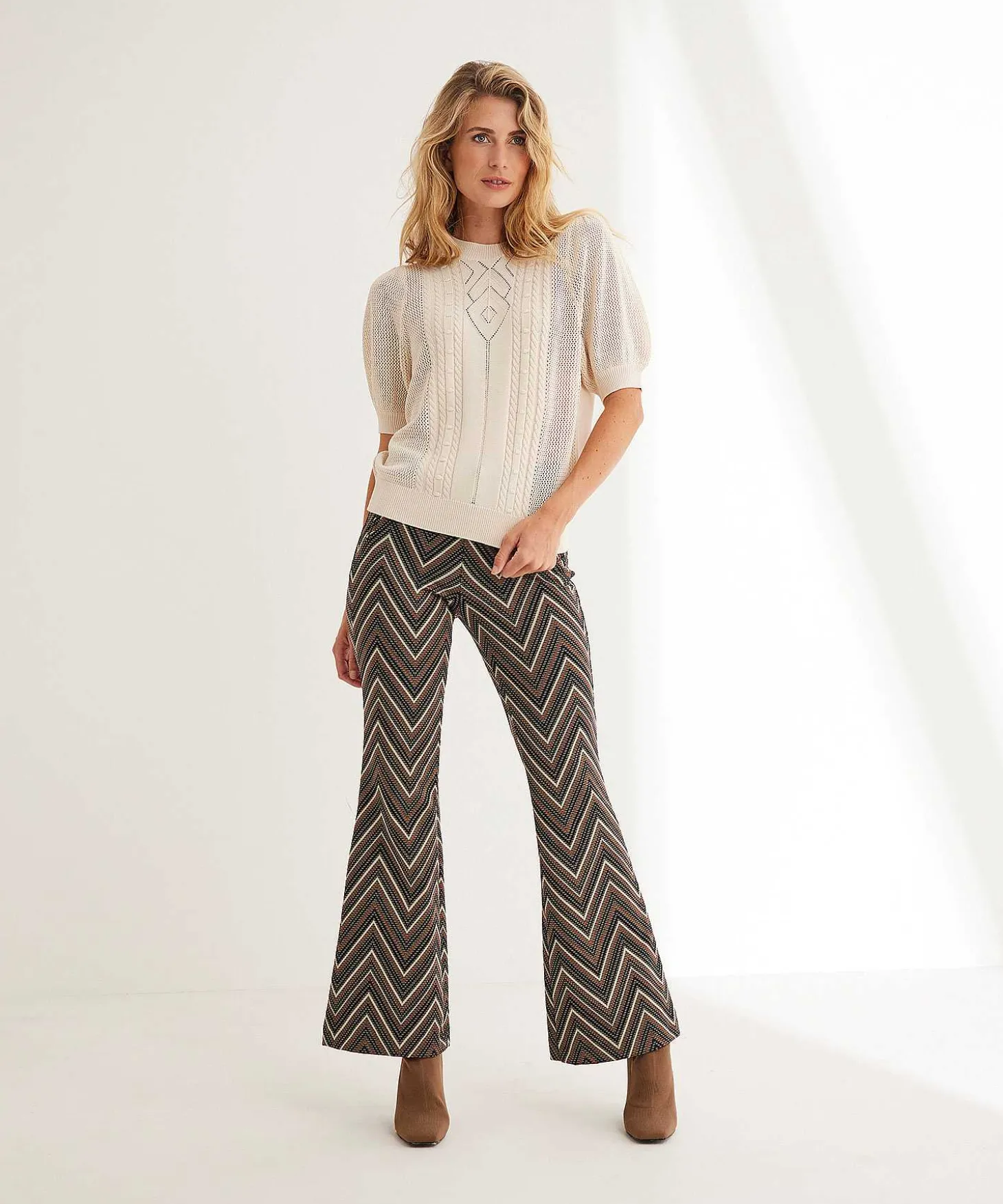 Pantalones Mac Jeans Bootcut Jacquard Zigzag