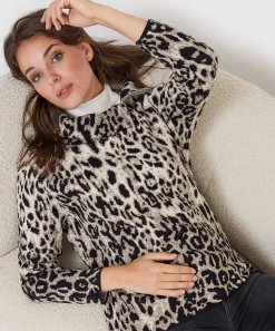 Sueter Giulia E Tu Cremallera Asimetrica Estampado Animal