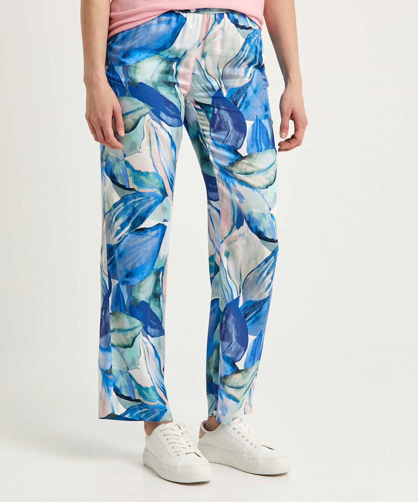 Toni Pantalon Palazzo Sedoso Hojas Verano