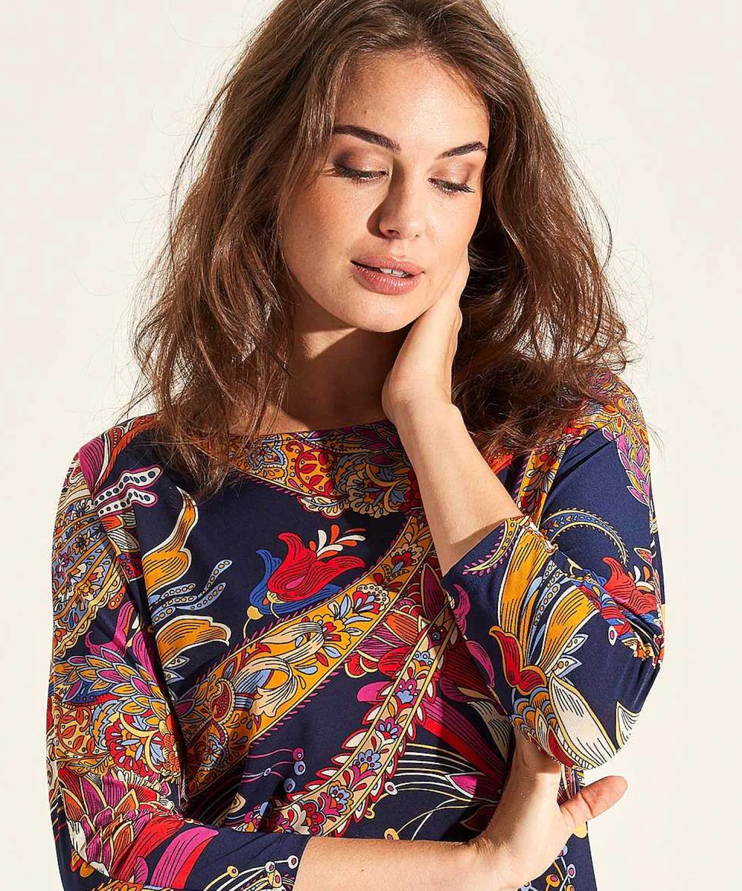 Top Ajustado Giulia E Tu Paisley Multicolor