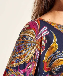 Top Ajustado Giulia E Tu Paisley Multicolor