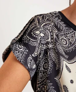 Top Sedoso Con Estampado De Cachemira De Liu Jo