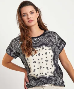 Top Sedoso Con Estampado De Cachemira De Liu Jo