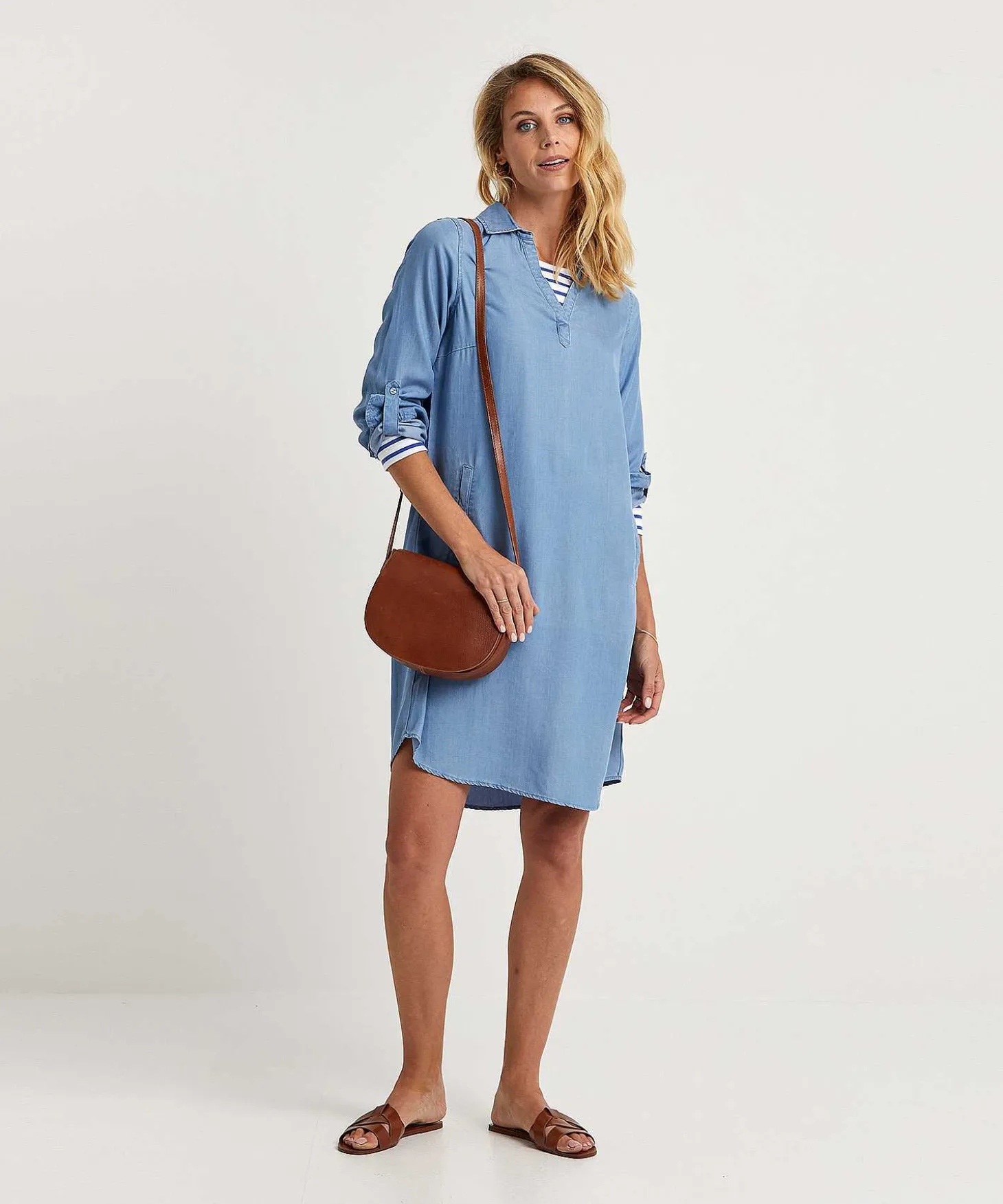 Vestido Camisero De Denim Suave Emotions