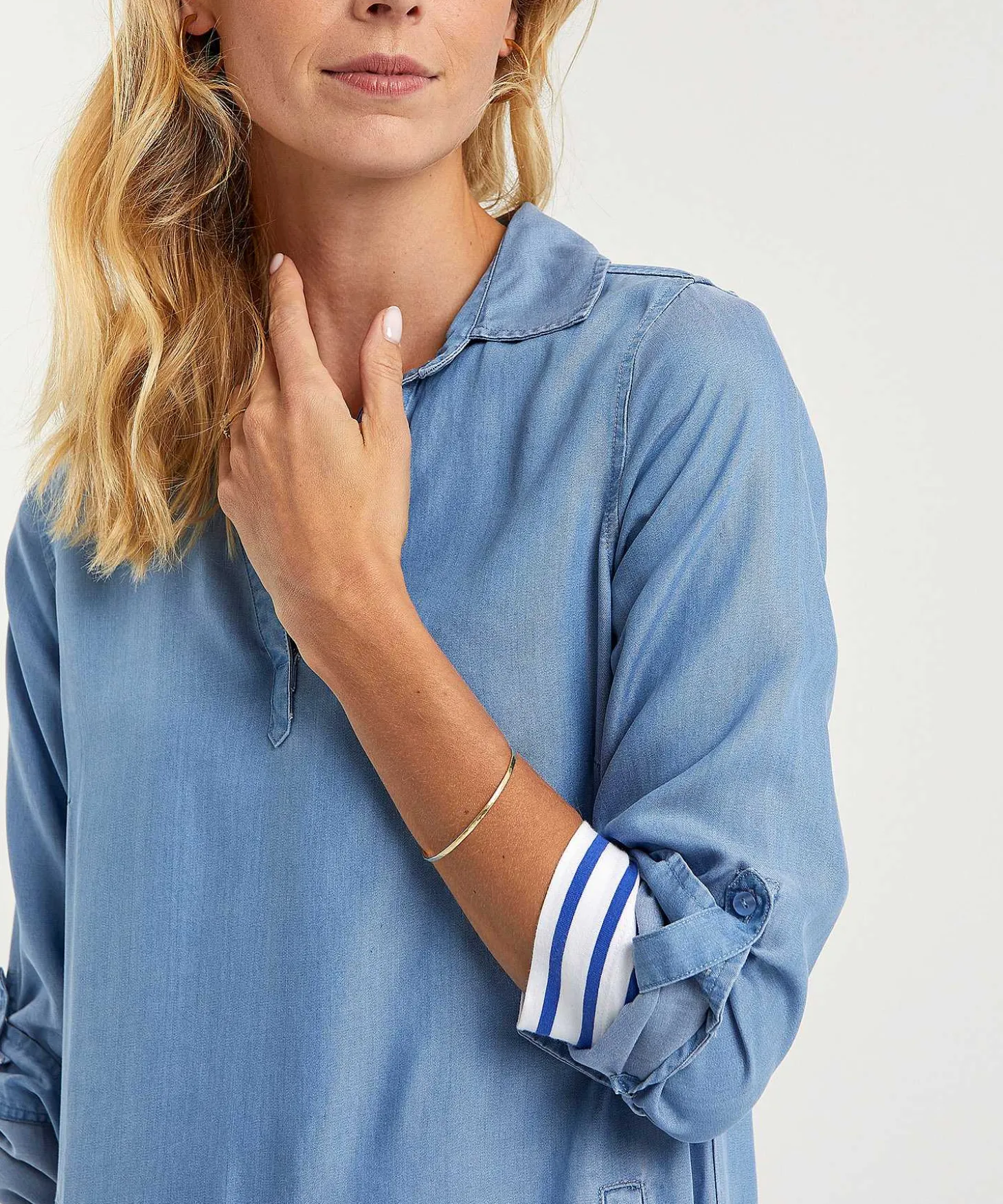 Vestido Camisero De Denim Suave Emotions