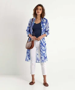 Vestido Camisero De Gasa De Algodon * Ikat
