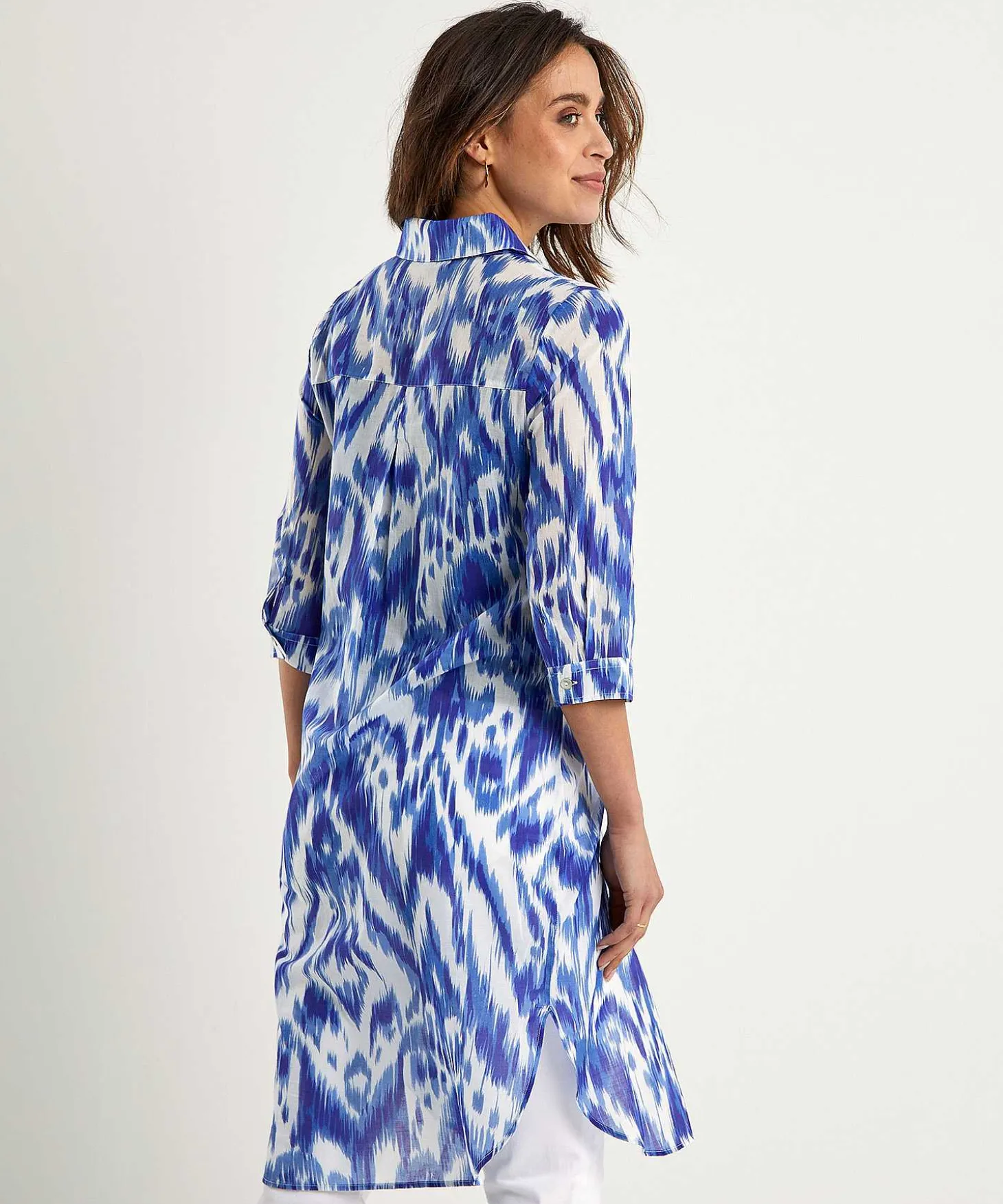 Vestido Camisero De Gasa De Algodon * Ikat
