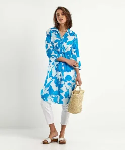 Vestido Camisero Kyra De Gasa De Algodon Flores Bonnie