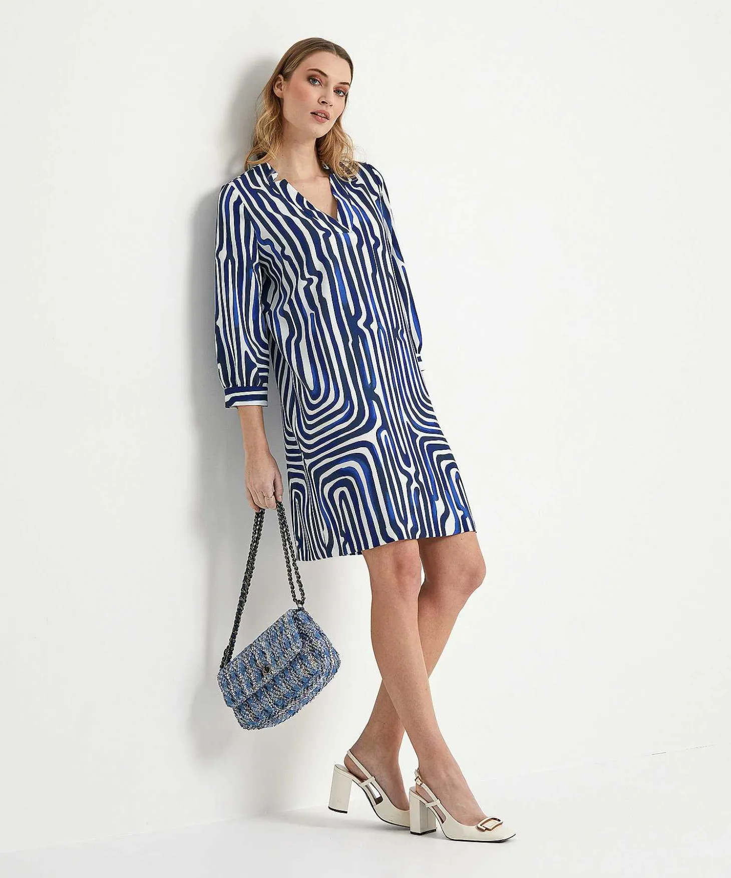 Vestido Caroline Biss Fancy Stripe