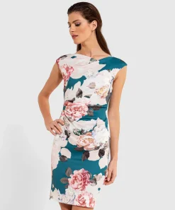 Vestido Con Vuelo Y Estampado De Rosas