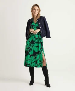 Vestido Cruzado Con Estampado Floral Y Detalle De Lazo De Joseph Ribkoff