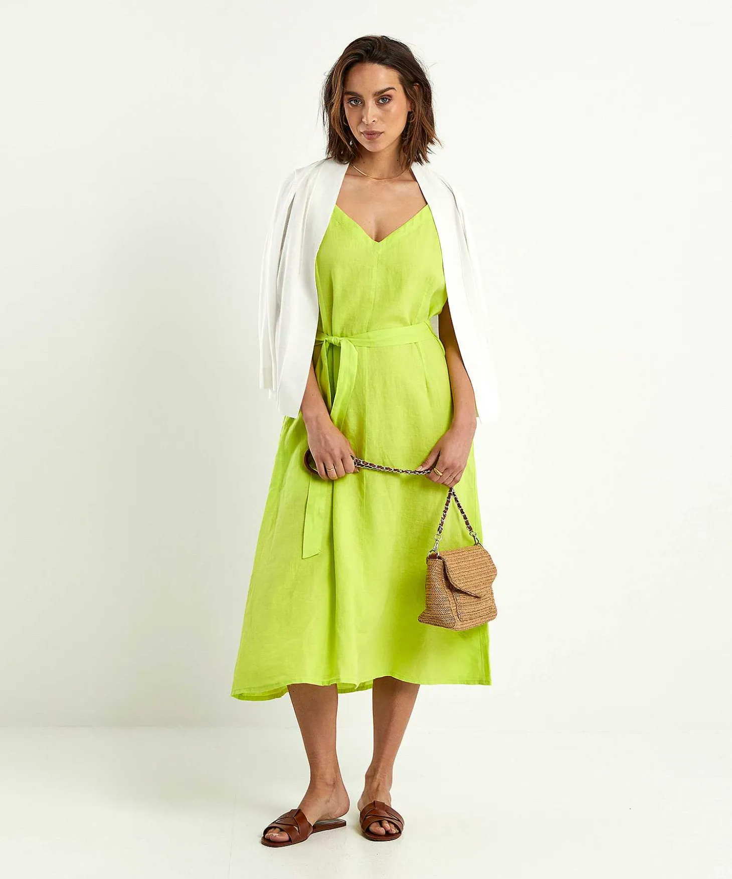 Vestido De Lino Kyra Tirantes Finos Lennie