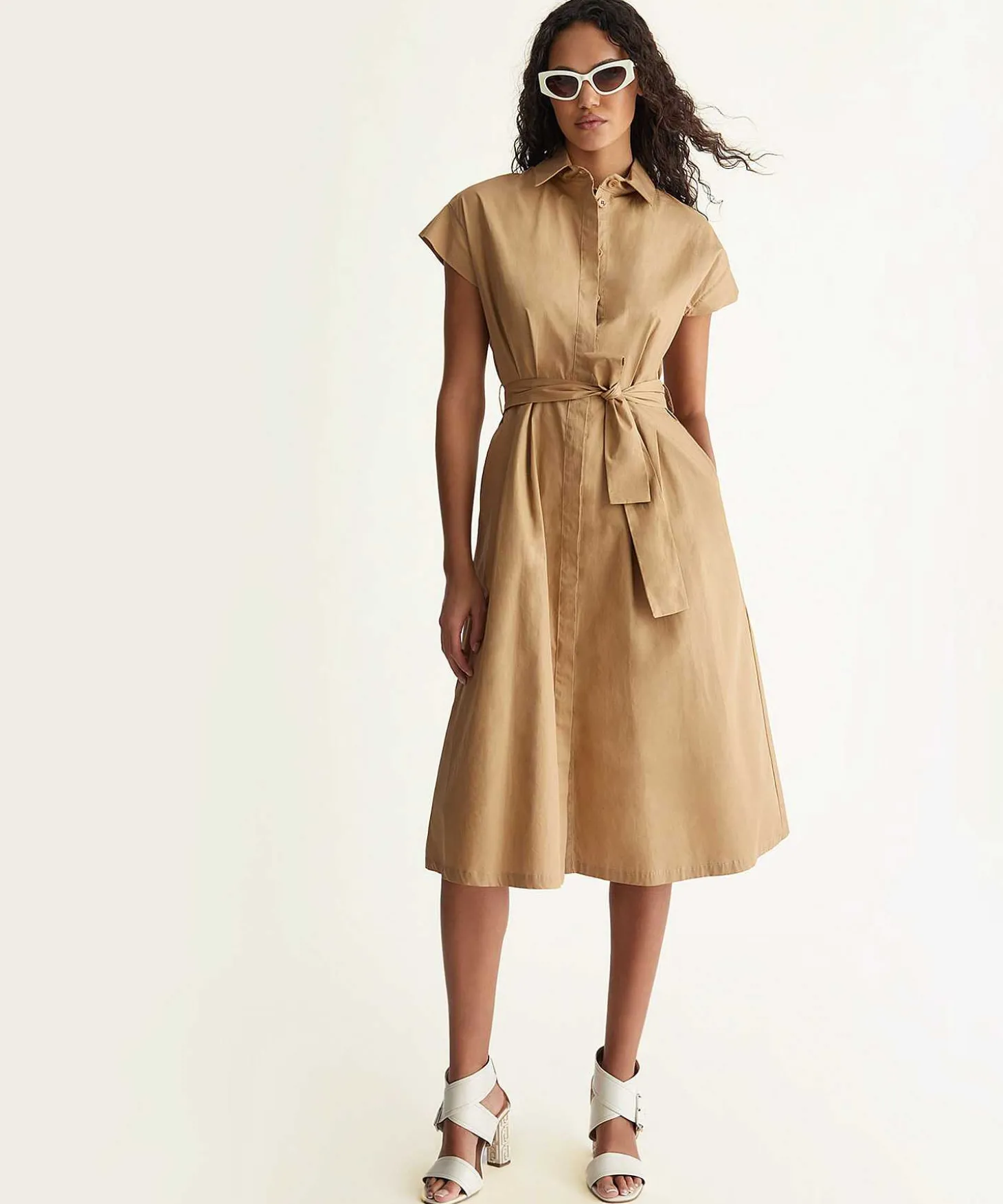 Vestido De Popelina Con Cinturon De Liu Jo