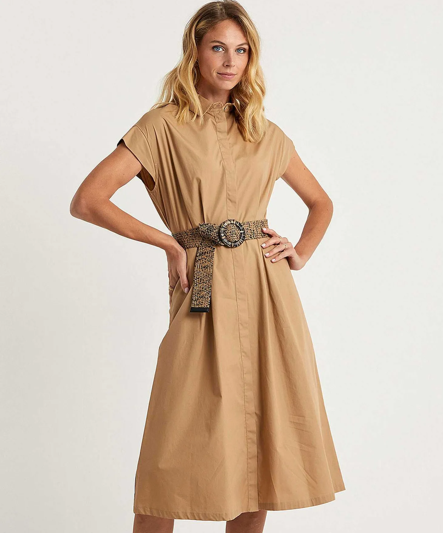 Vestido De Popelina Con Cinturon De Liu Jo