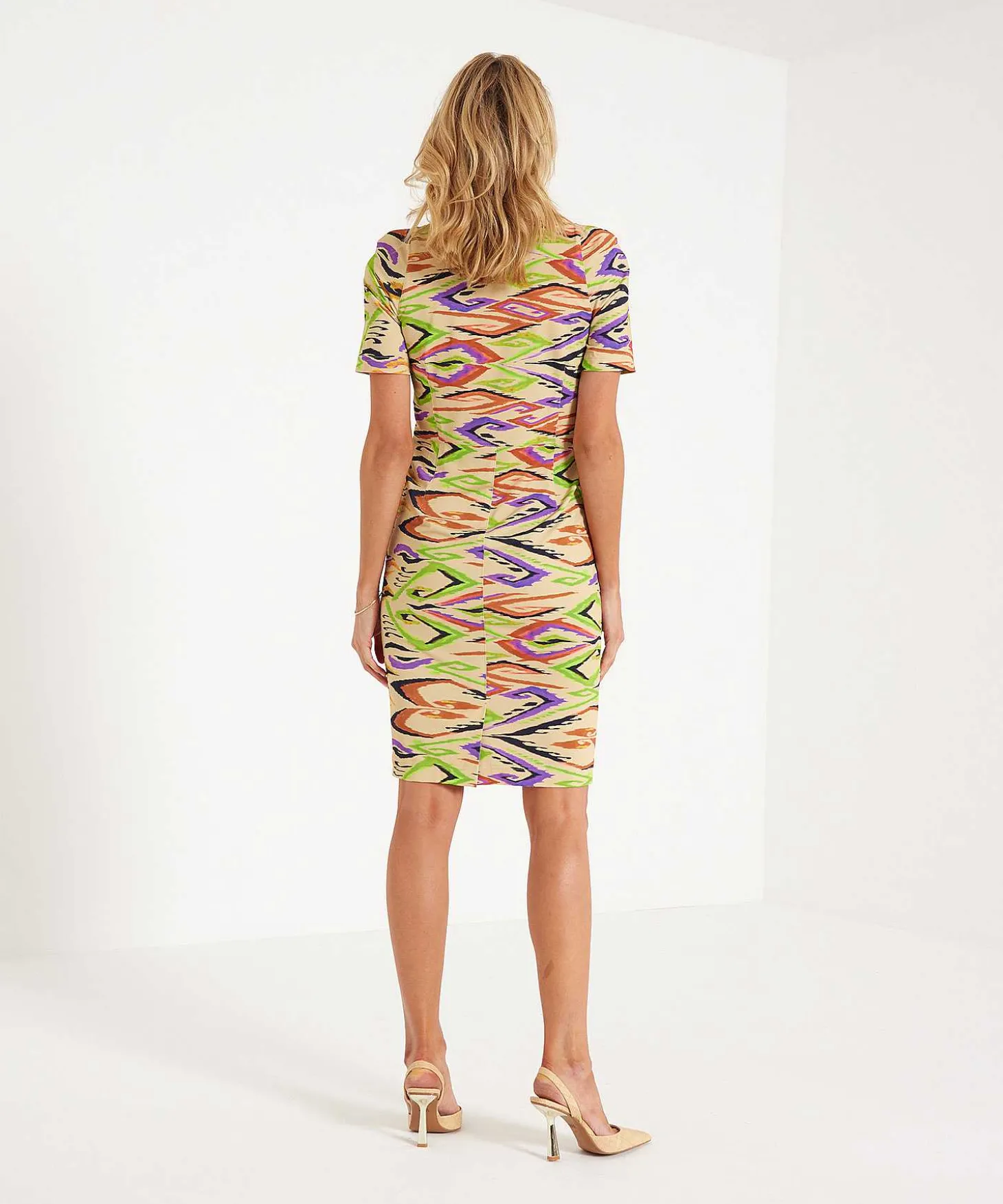 Vestido De Tubo Cenido Con Estampado De Remolinos De Ml Collections