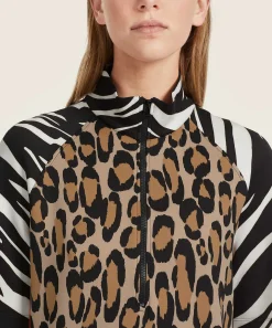 Vestido Deportivo De Neopreno Con Cremallera De Marc Cain Mezcla De Animales