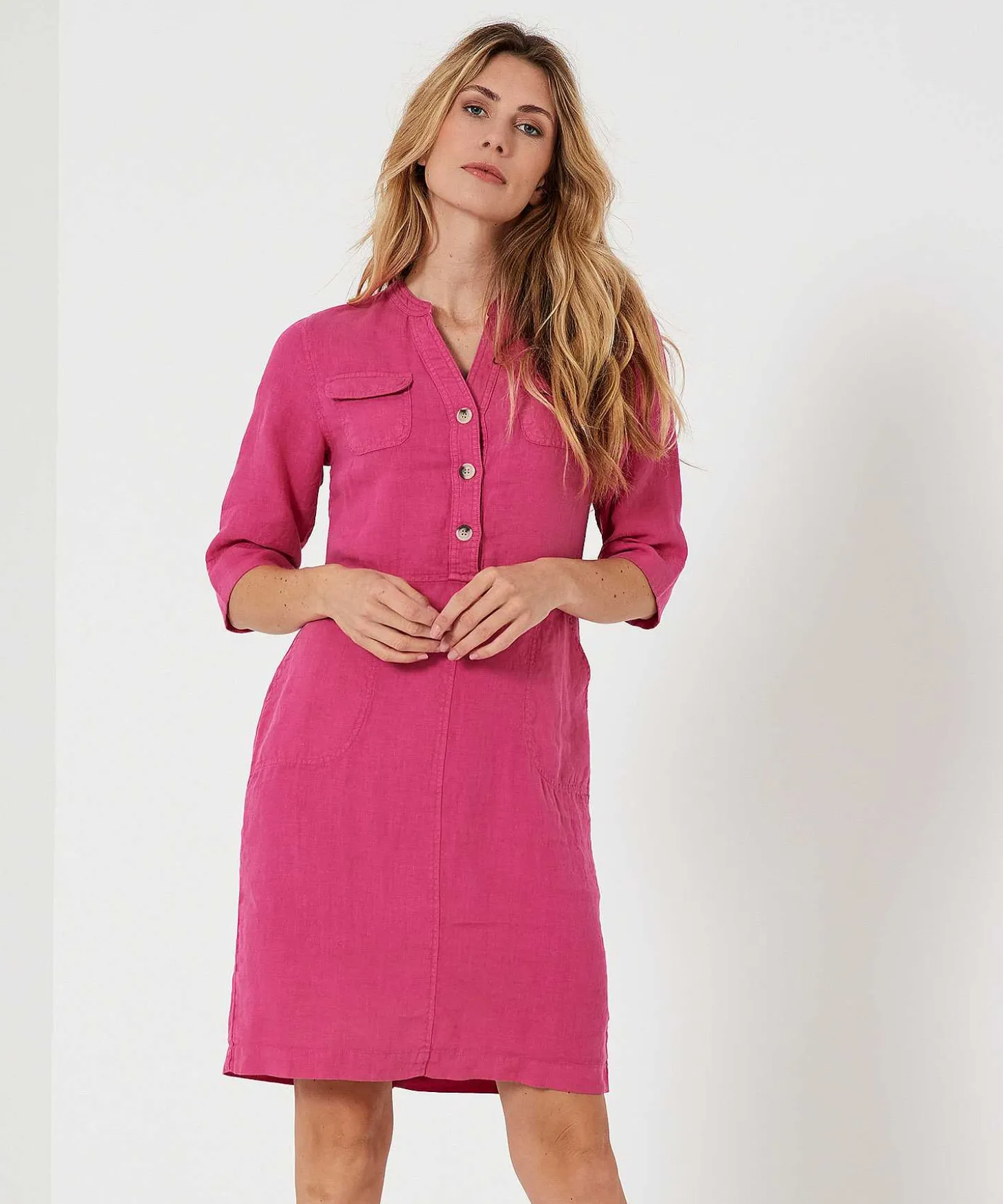 Vestido Giulia E Tu Lino Bolsillos