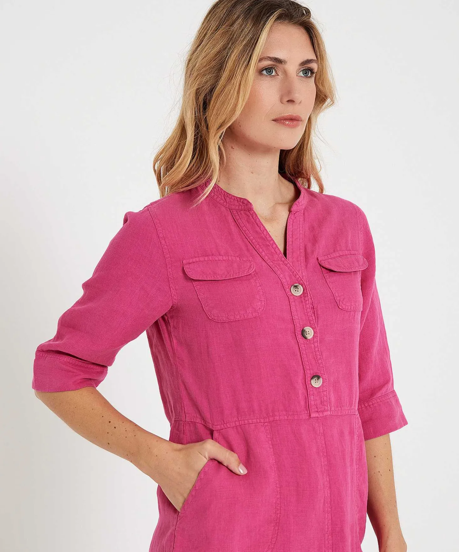 Vestido Giulia E Tu Lino Bolsillos