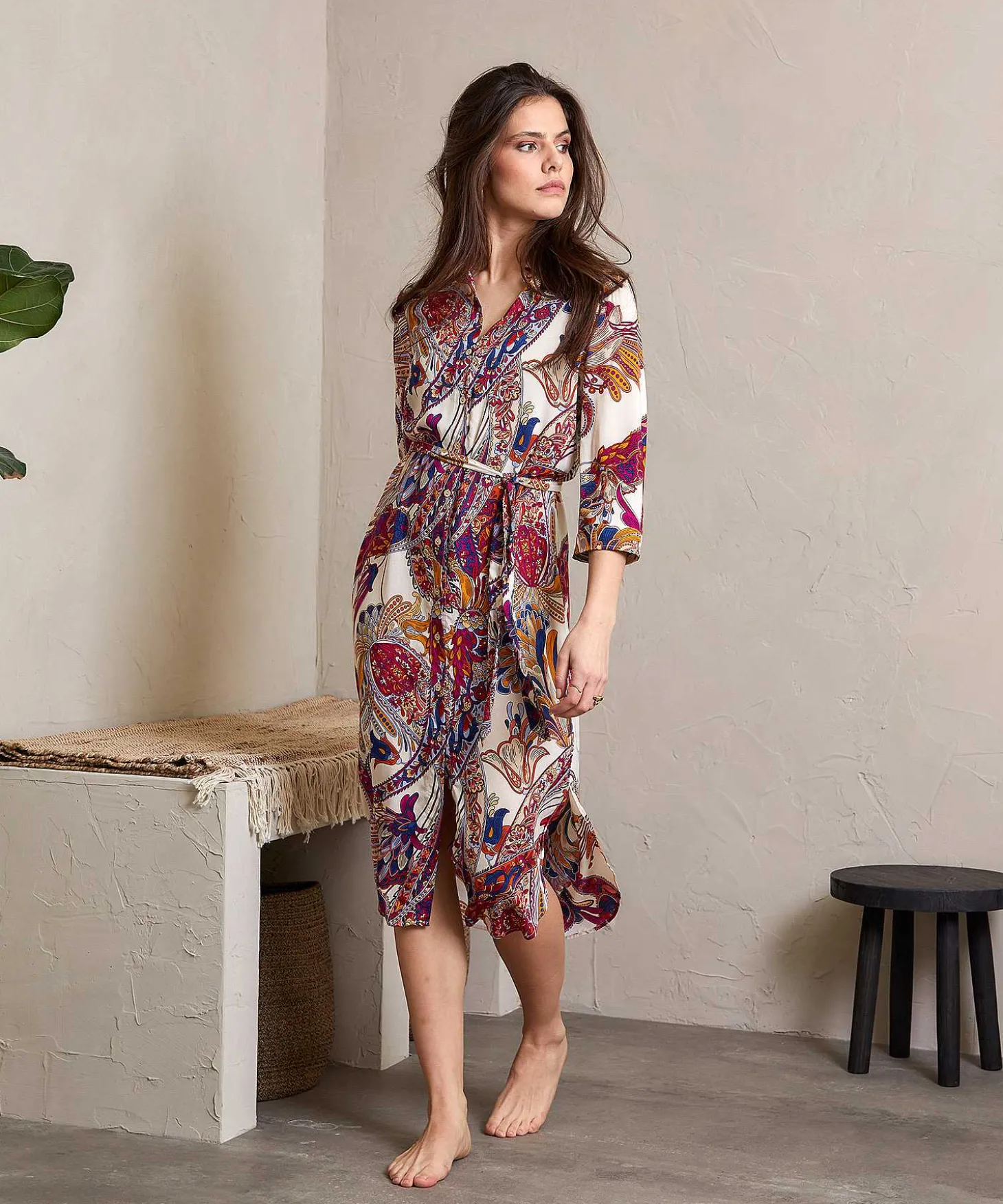Vestido Giulia E Tu Paisley Con Botones