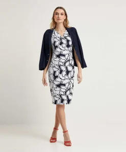 Vestido Joseph Ribkoff Con Estampado De Hojas