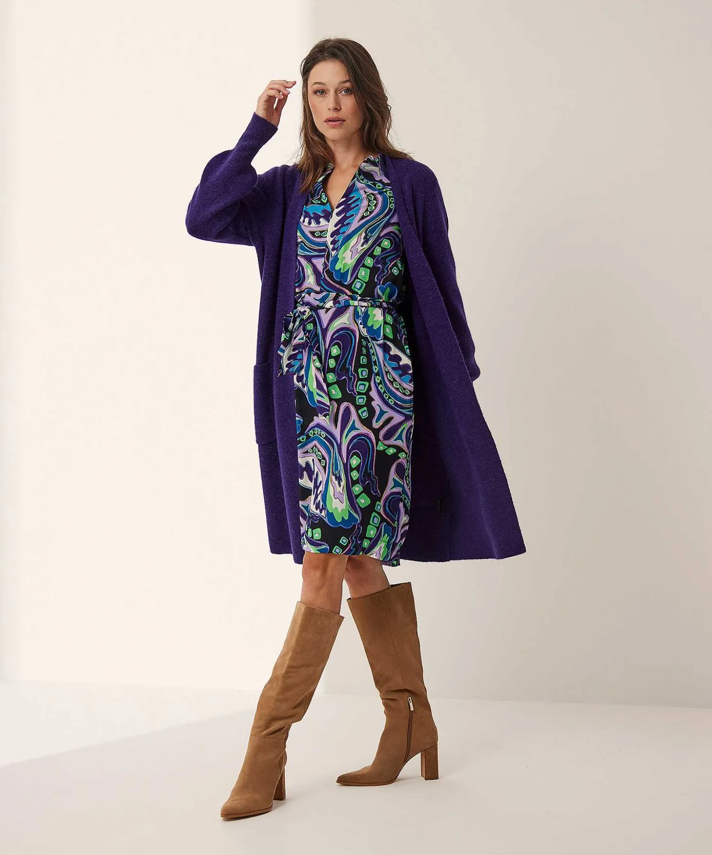 Vestido Kyra Con Cinturon Multicolor Isra