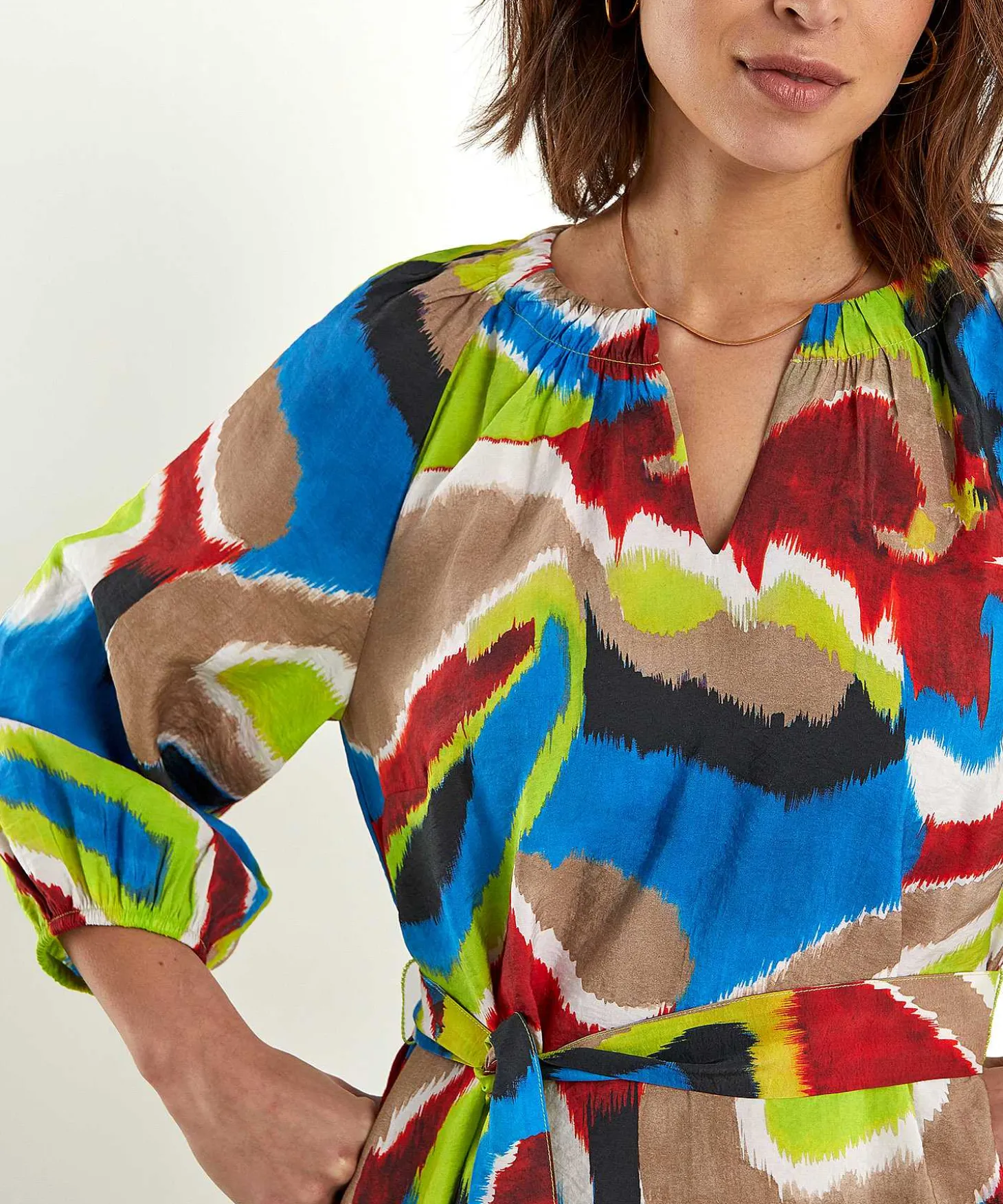 Vestido Kyra Con Cinturon Multicolor Esmee