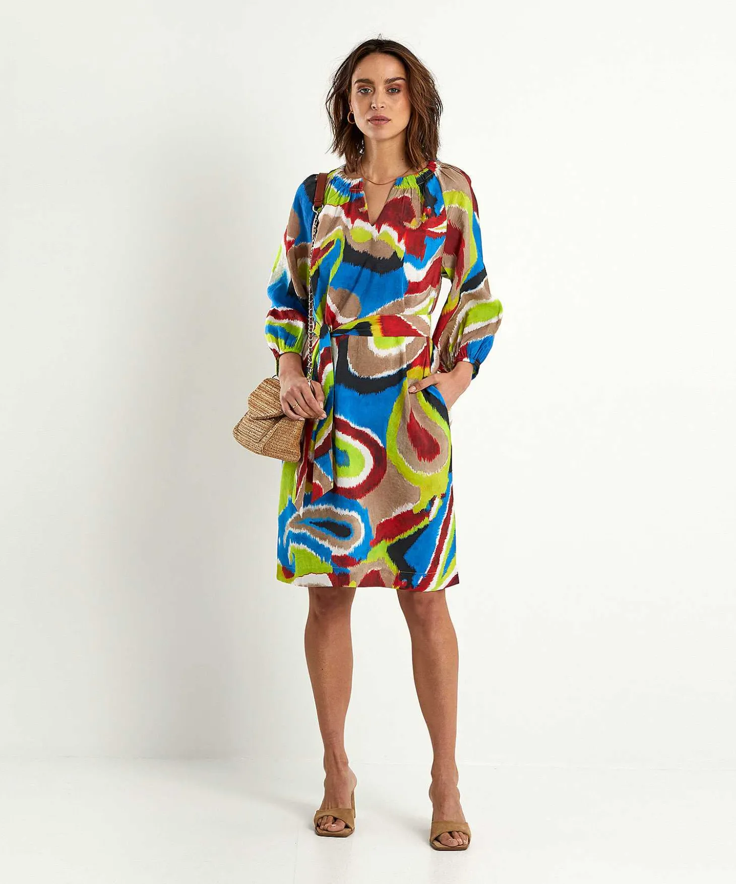 Vestido Kyra Con Cinturon Multicolor Esmee