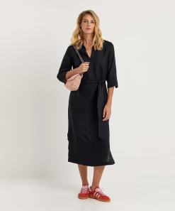 Vestido Kyra De Lino Con Cinturon Lian