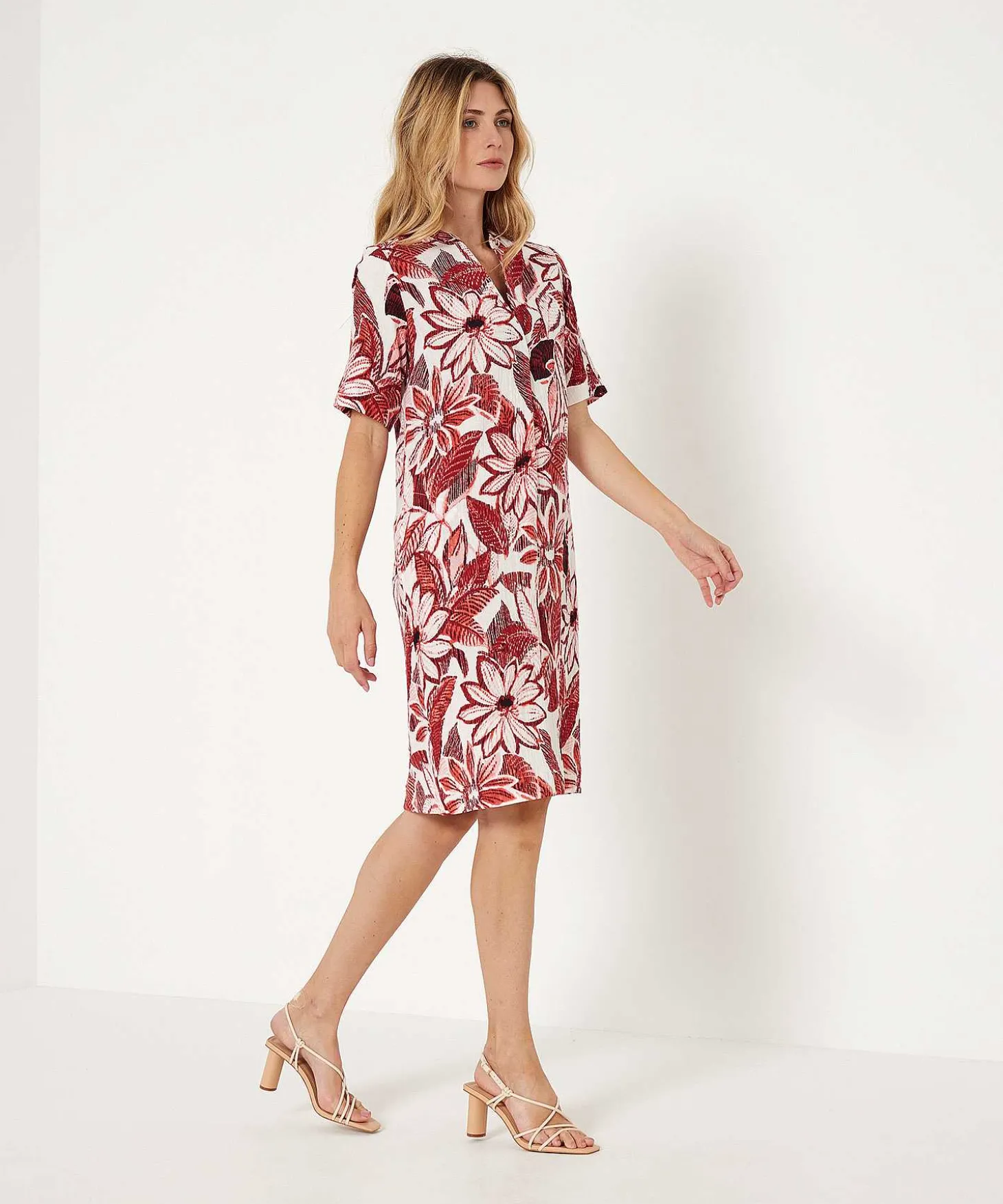 Vestido Kyra Flor Roja Lana