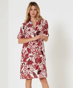 Vestido Kyra Flor Roja Lana