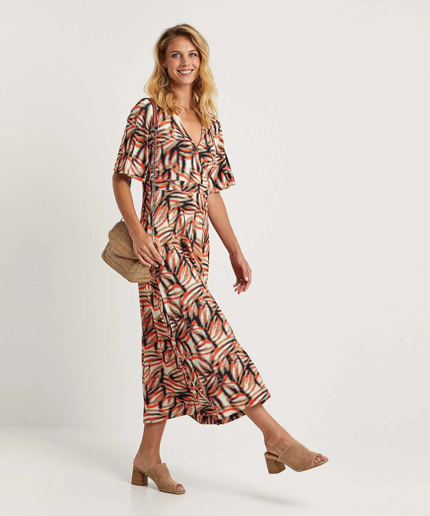Vestido Kyra Hoja Descolorida Nancy