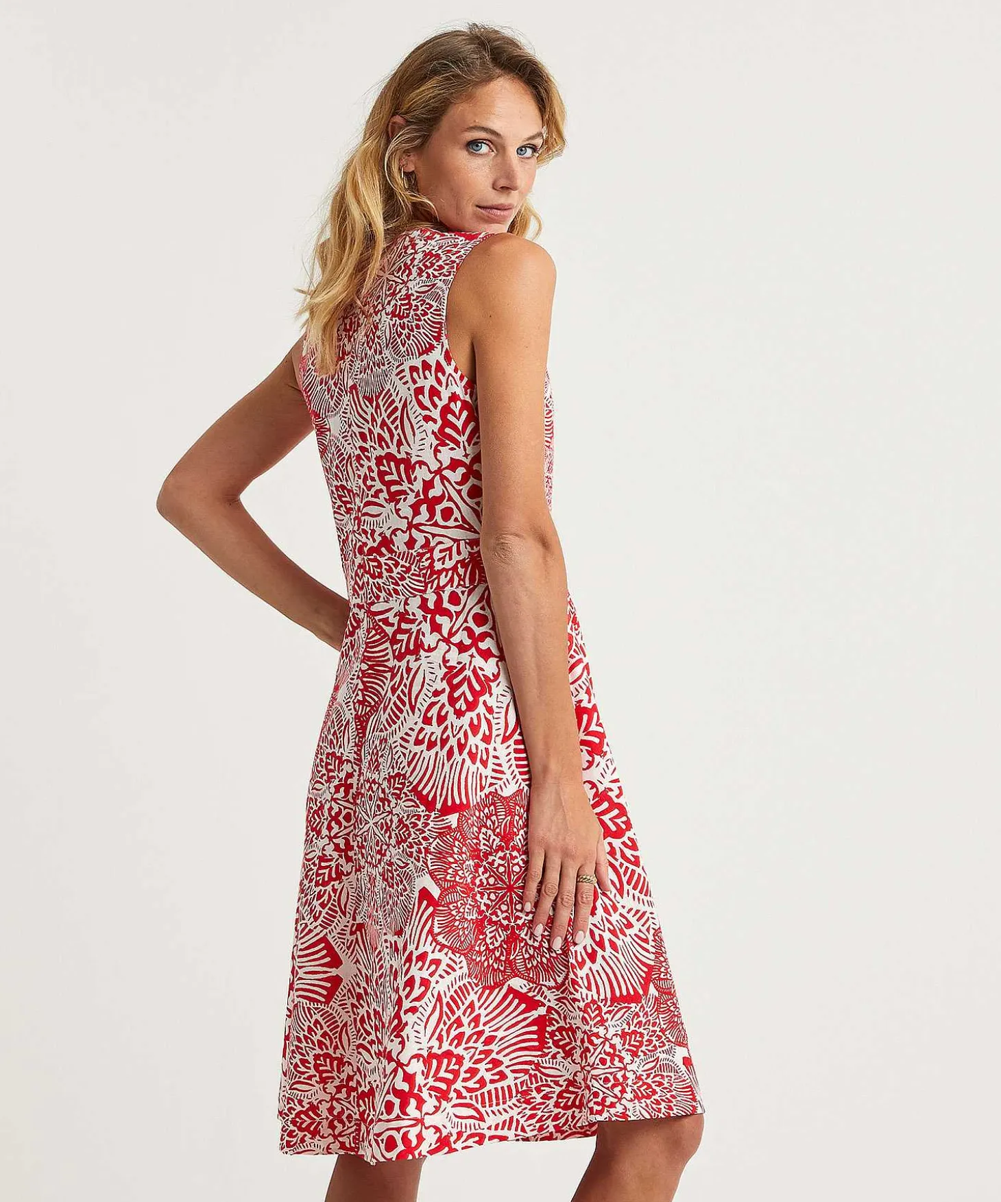 Vestido Kyra Mezcla De Lino Bicolor Jorieke