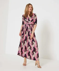 Vestido Largo Marivie Slinky Hojas