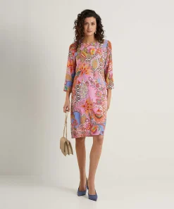 Vestido Louis And Mia De Crepe Multicolor