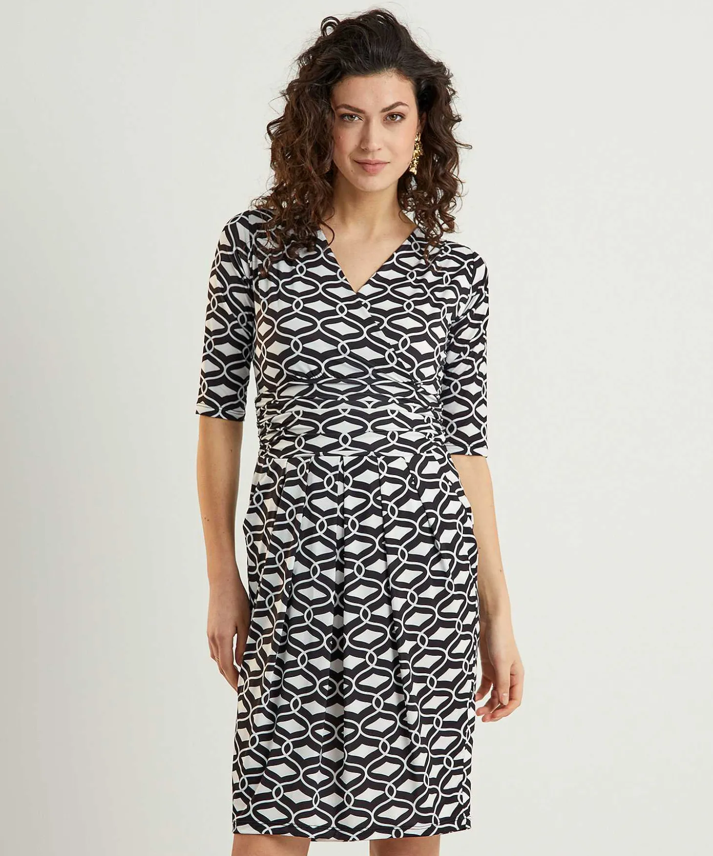 Vestido Marivie Slinky Estampado Retro
