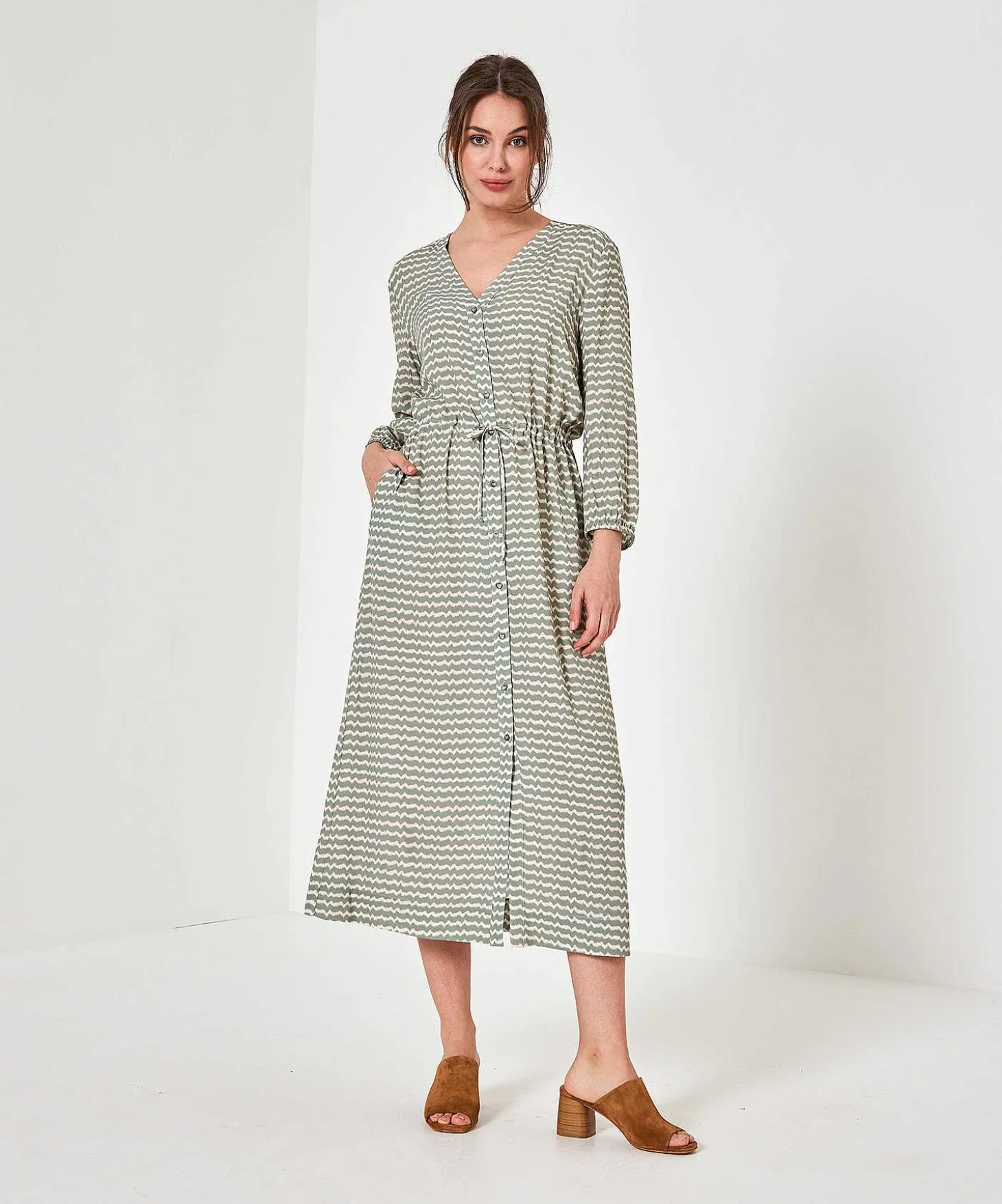 Vestido Moscu Ganador Estampado Zigzag