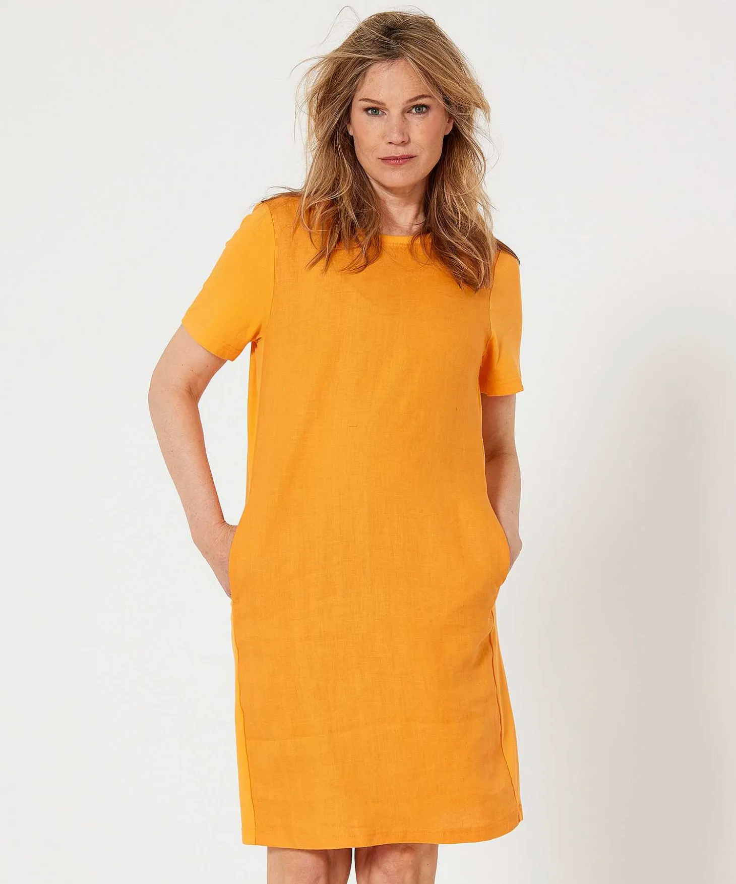 Vestido Oui Con Parte Delantera De Lino