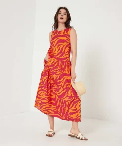Vestido Oui Sin Mangas Estampado Animal