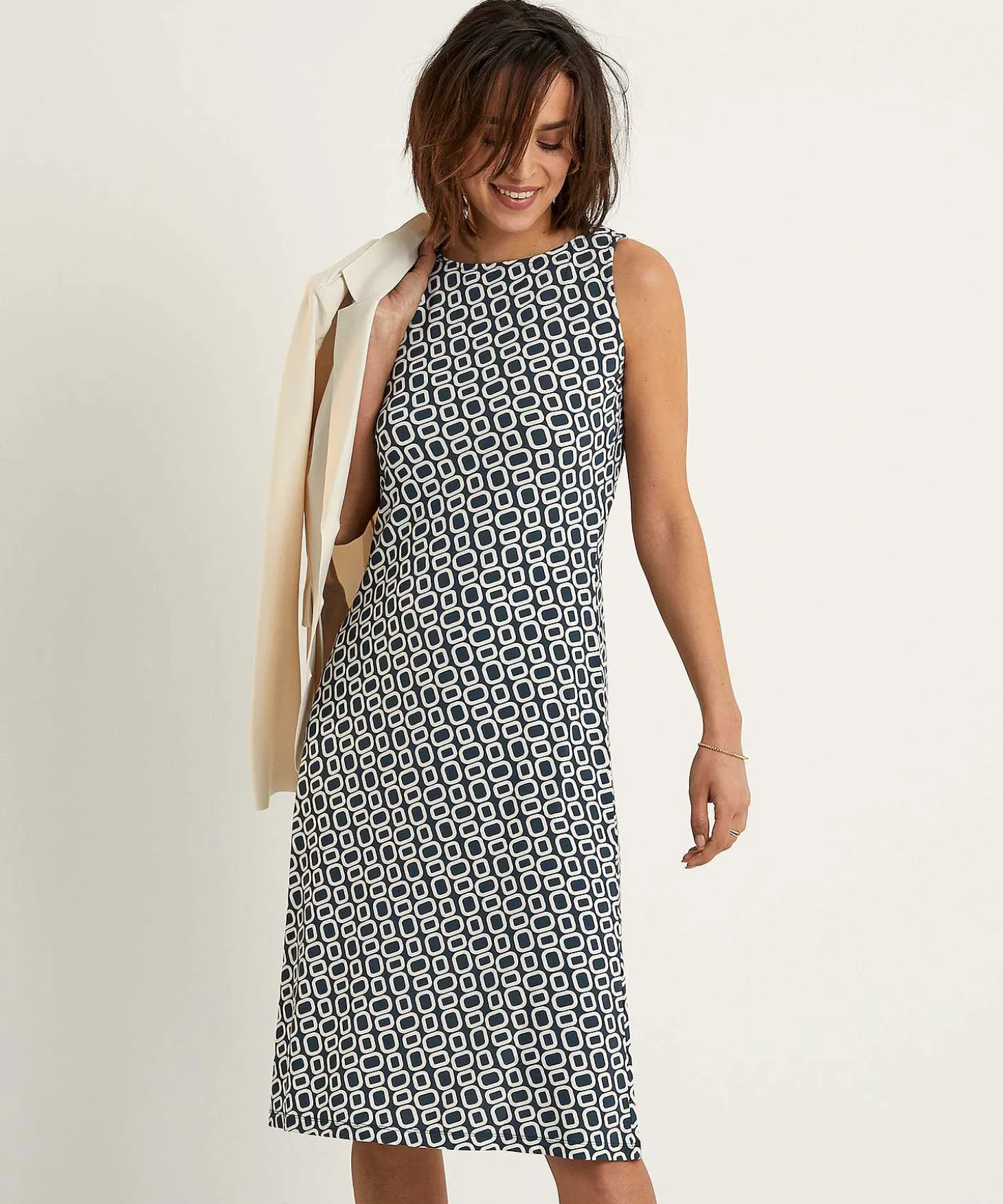 Vestido Sin Mangas Cenido Con Estampado Retro De No Man'S Land