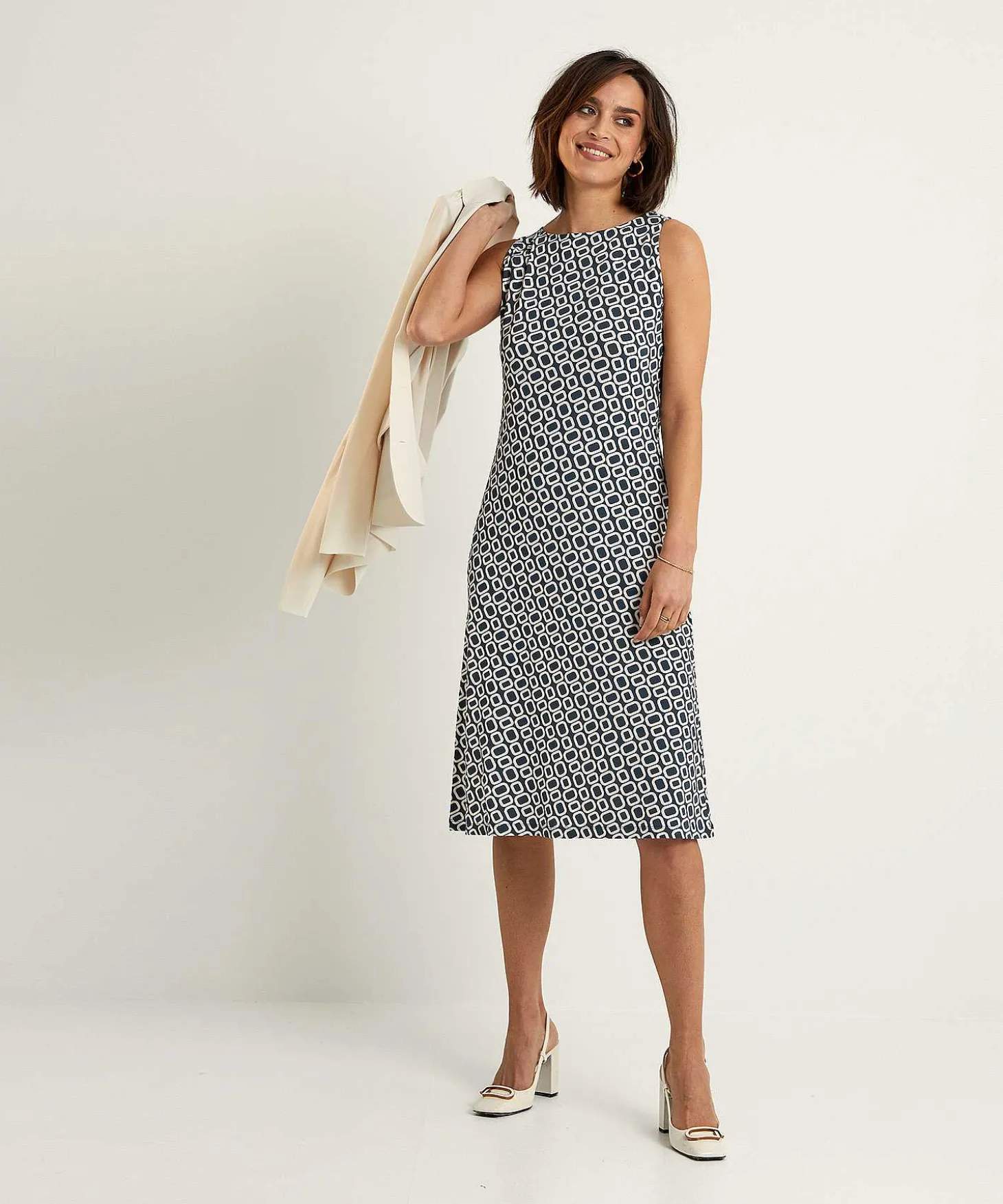 Vestido Sin Mangas Cenido Con Estampado Retro De No Man'S Land